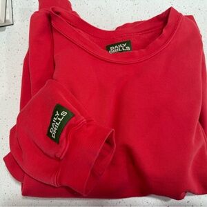 Daily Drills Heart Red Oversized Crew - XS/S
